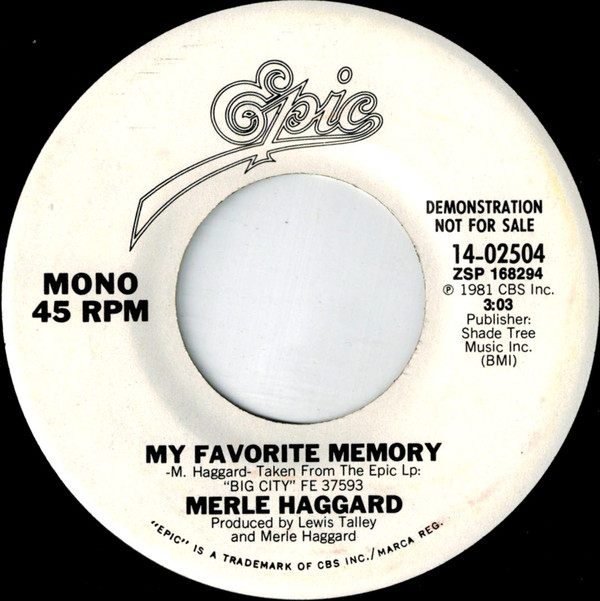 Accords et paroles My Favorite Memory Merle Haggard