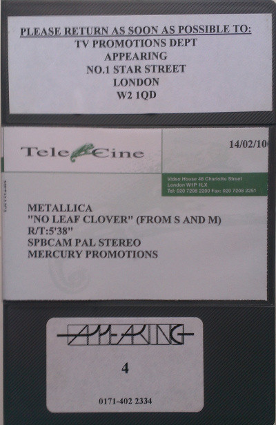 Accords et paroles No Leaf Clover Metallica