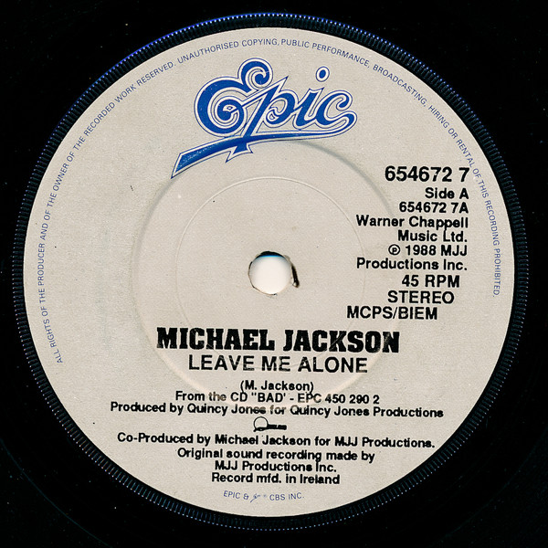 Accords et paroles Leave Me Alone Michael Jackson