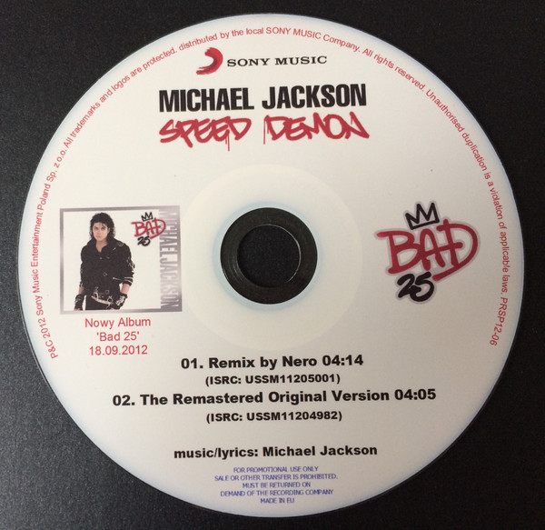 Accords et paroles Speed Demon Michael Jackson