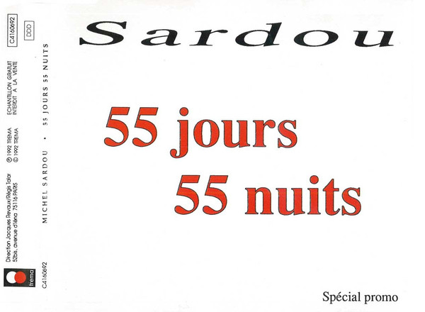 Accords et paroles 55 jours 55 nuits Michel Sardou