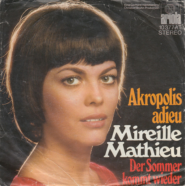 Accords et paroles Akropolis Adieu Mireille Mathieu