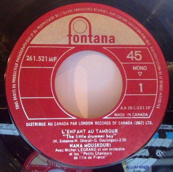 Accords et paroles L'enfant au tambour Nana Mouskouri