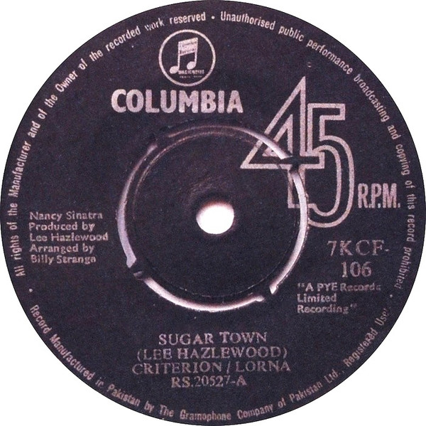 Accords et paroles Sugar Town Nancy Sinatra