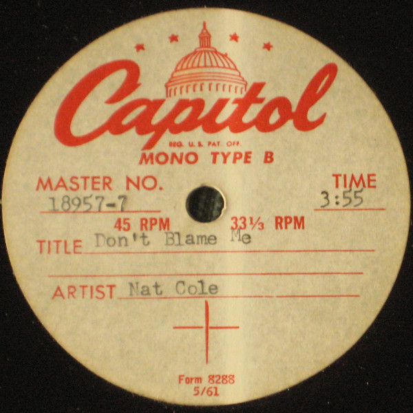 Accords et paroles Don't Blame Me Nat King Cole