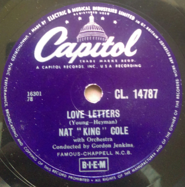Accords et paroles Love Letters Nat King Cole