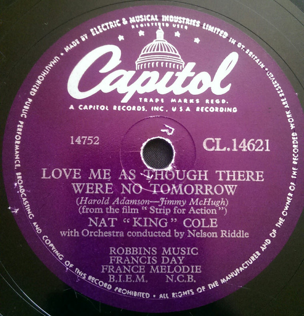 Accords et paroles Love me as though there were no tomorrow Nat King Cole