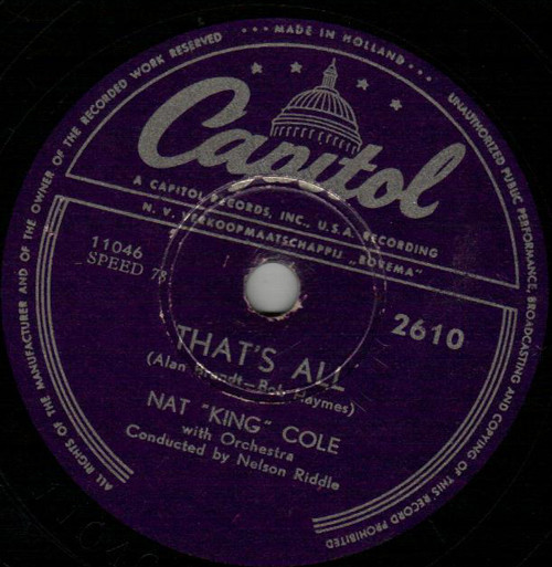 Accords et paroles Lover Come Back To Me Nat King Cole