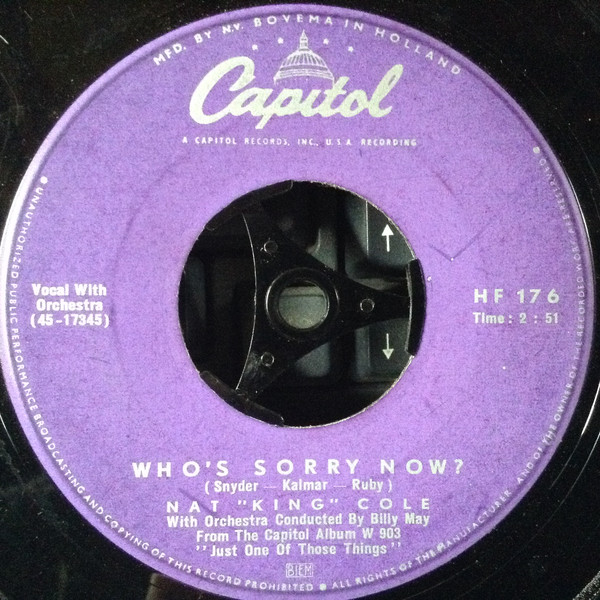 Accords et paroles Who's Sorry Now Nat King Cole