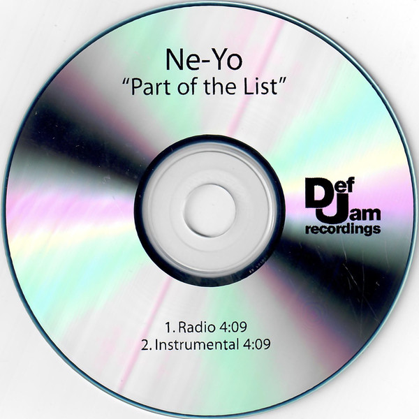 Accords et paroles Part Of The List Ne-Yo