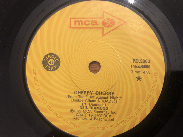 Accords et paroles Cherry Cherry Neil Diamond
