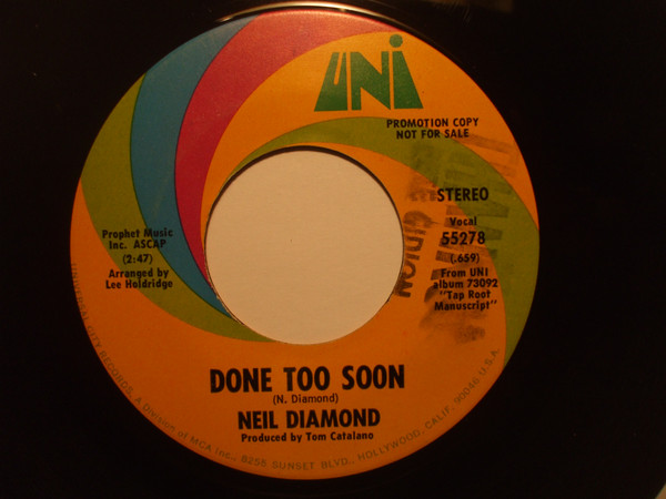 Accords et paroles Done Too Soon Neil Diamond