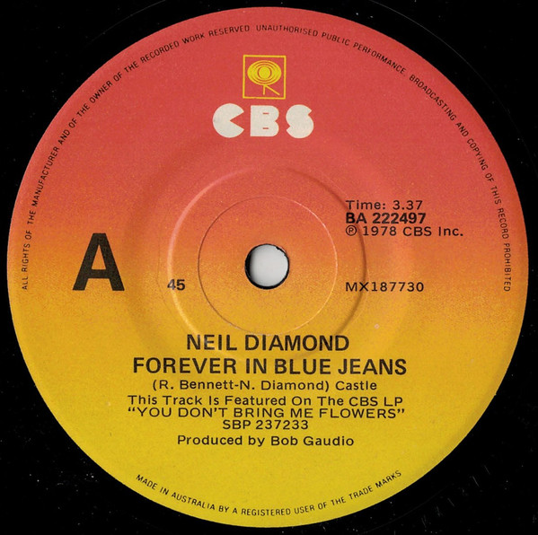 Accords et paroles Forever In Blue Jeans Neil Diamond