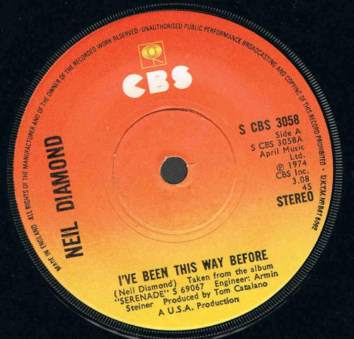 Accords et paroles I've Been This Way Before Neil Diamond