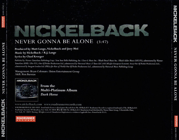 Accords et paroles Never Gonna Be Alone Nickelback