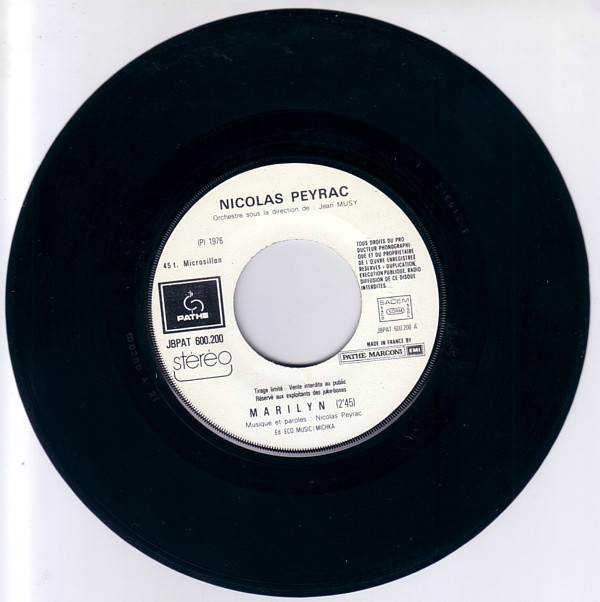 Accords et paroles Marilyn Nicolas Peyrac