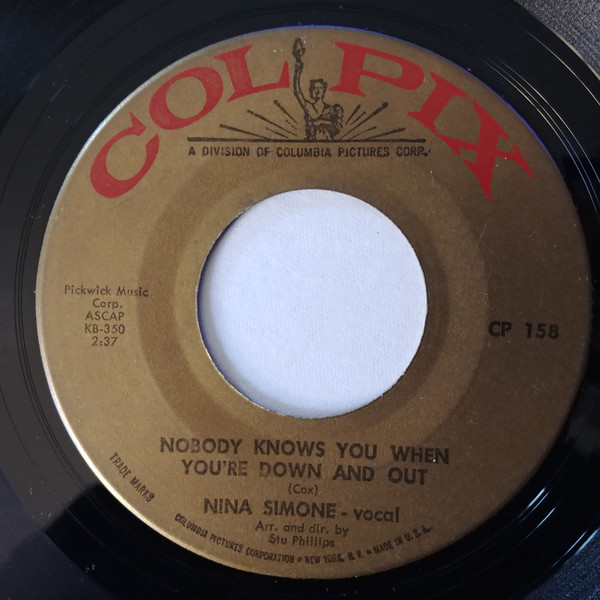 Accords et paroles Nobody Knows You When You're Down And Out Nina Simone