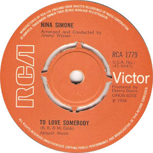 Accords et paroles To Love Somebody Nina Simone