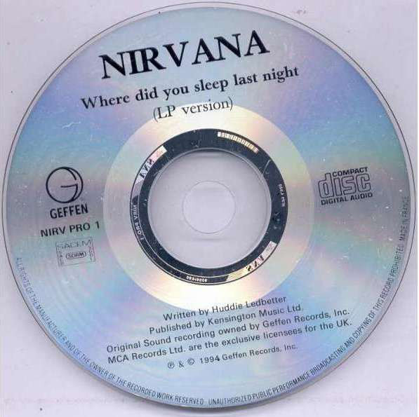 Accords et paroles Where Did You Sleep Last Night Nirvana