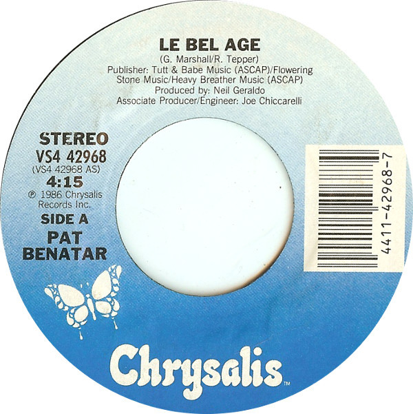 Accords et paroles Le Bel Age Pat Benatar