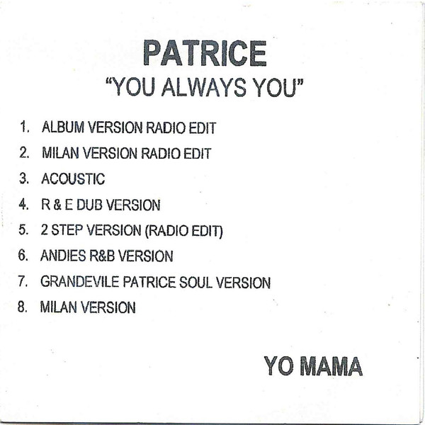 Accords et paroles You Always You Patrice