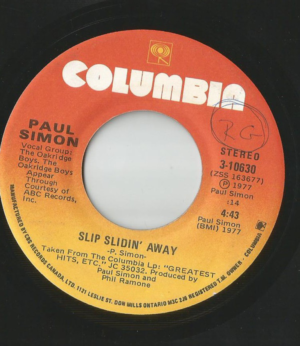 Accords et paroles Slip Slidin' Away Paul Simon