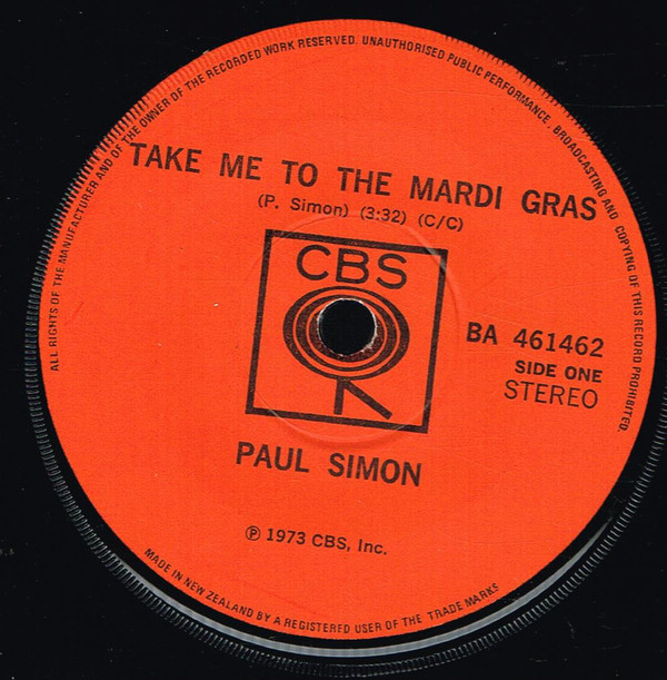 Accords et paroles Take Me To The Mardi Gras Paul Simon