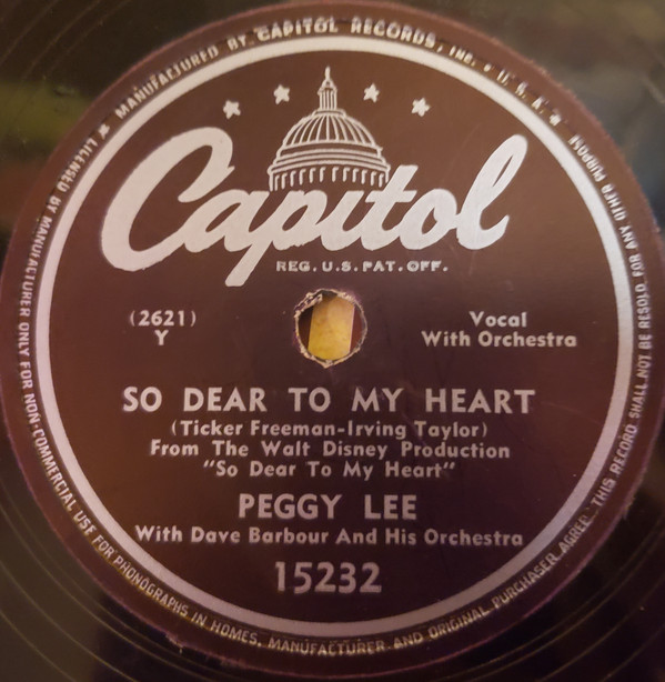 Accords et paroles Dear Heart Peggy Lee