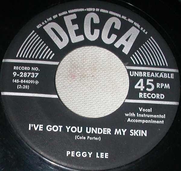 Accords et paroles I've Got You Under My Skin Peggy Lee