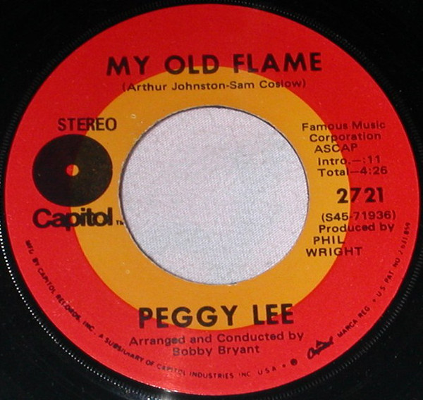 Accords et paroles My Old Flame Peggy Lee
