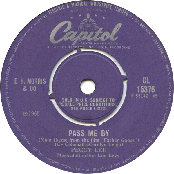 Accords et paroles Pass me by Peggy Lee
