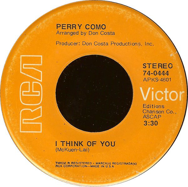 Accords et paroles El Condor Pasa Perry Como