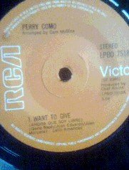 Accords et paroles I Want To Give Perry Como