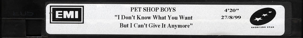 Accords et paroles I Dont Know What You Want But I Cant Give It Anymore Pet Shop Boys