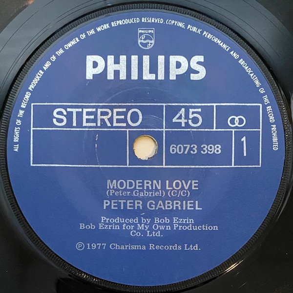 Accords et paroles Modern Love Peter Gabriel