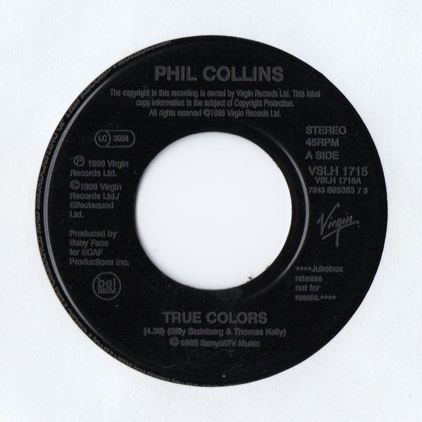 Accords et paroles True Colors Phil Collins