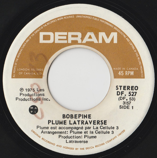 Accords et paroles Bobépine Plume Latraverse