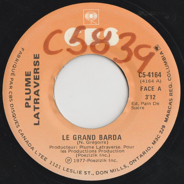 Accords et paroles Le grand barda Plume Latraverse