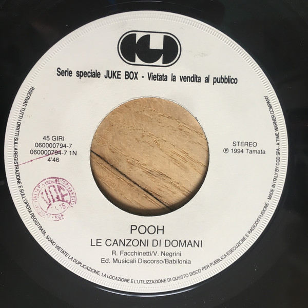 Accords et paroles Le Canzoni Di Domani Pooh