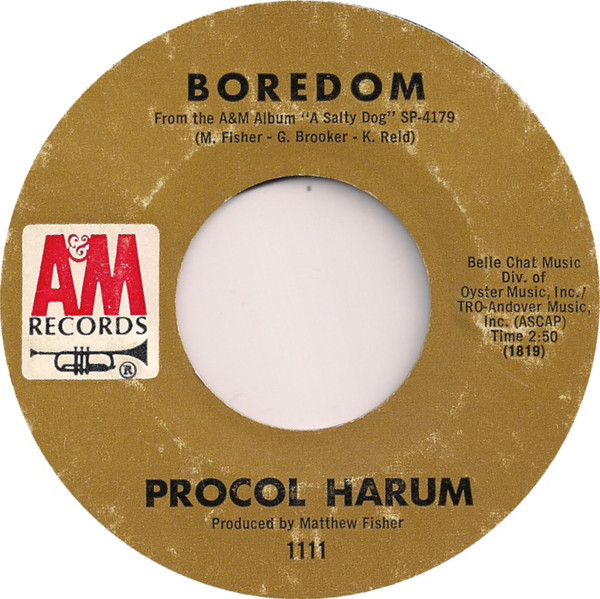 Accords et paroles Boredom Procol Harum