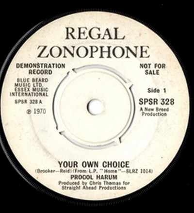 Accords et paroles Your Own Choice Procol Harum