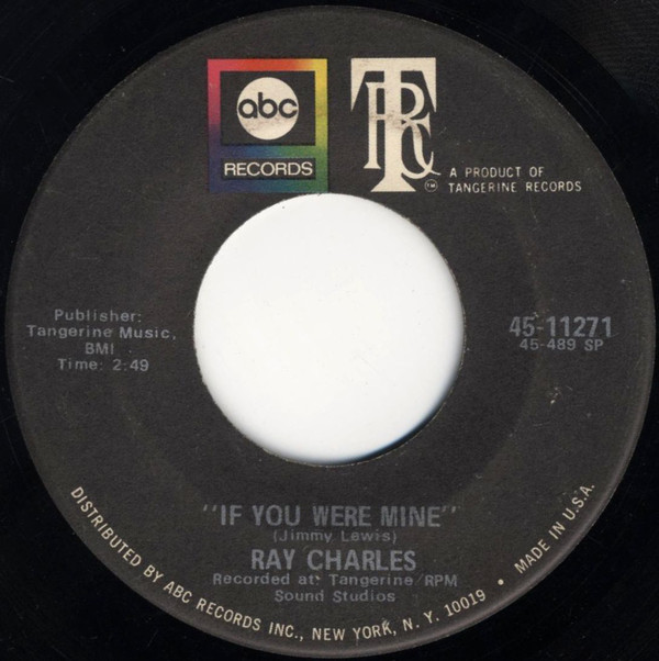 Accords et paroles If You Were Mine Ray Charles