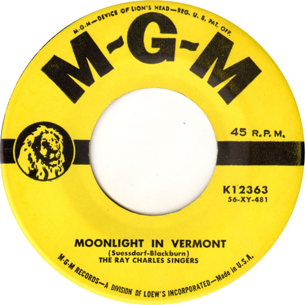 Accords et paroles Moonlight In Vermont Ray Charles