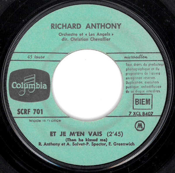 Accords et paroles Et je m'en vais Richard Anthony
