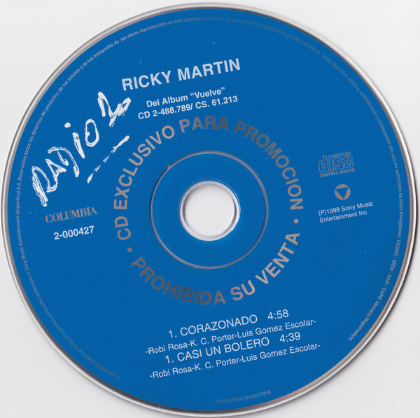 Accords et paroles Corazonado Ricky Martin