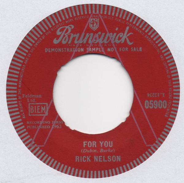 Accords et paroles For You Ricky Nelson