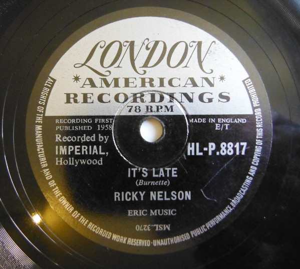 Accords et paroles Its Late Ricky Nelson