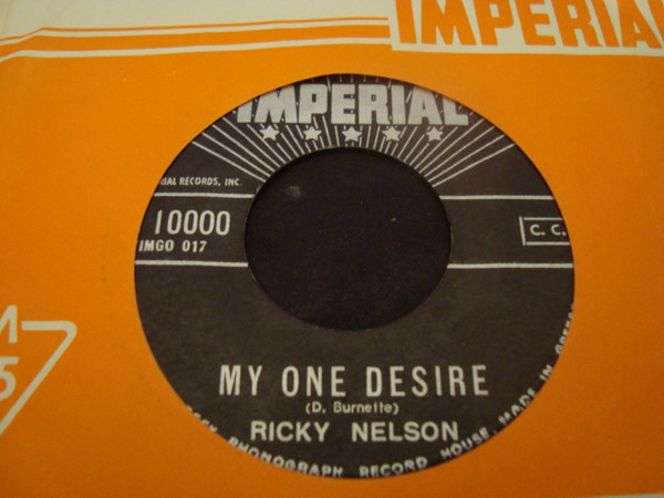 Accords et paroles My One Desire Ricky Nelson