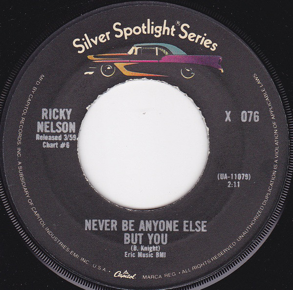 Accords et paroles Never Be Anyone Else But You Ricky Nelson