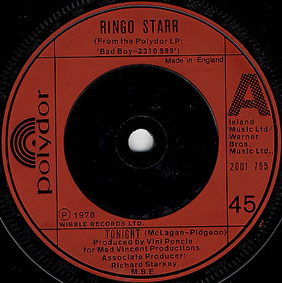 Accords et paroles Tonight Ringo Starr